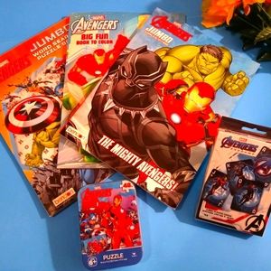 5PC Marvel Avengers Activity Coloring Books & More